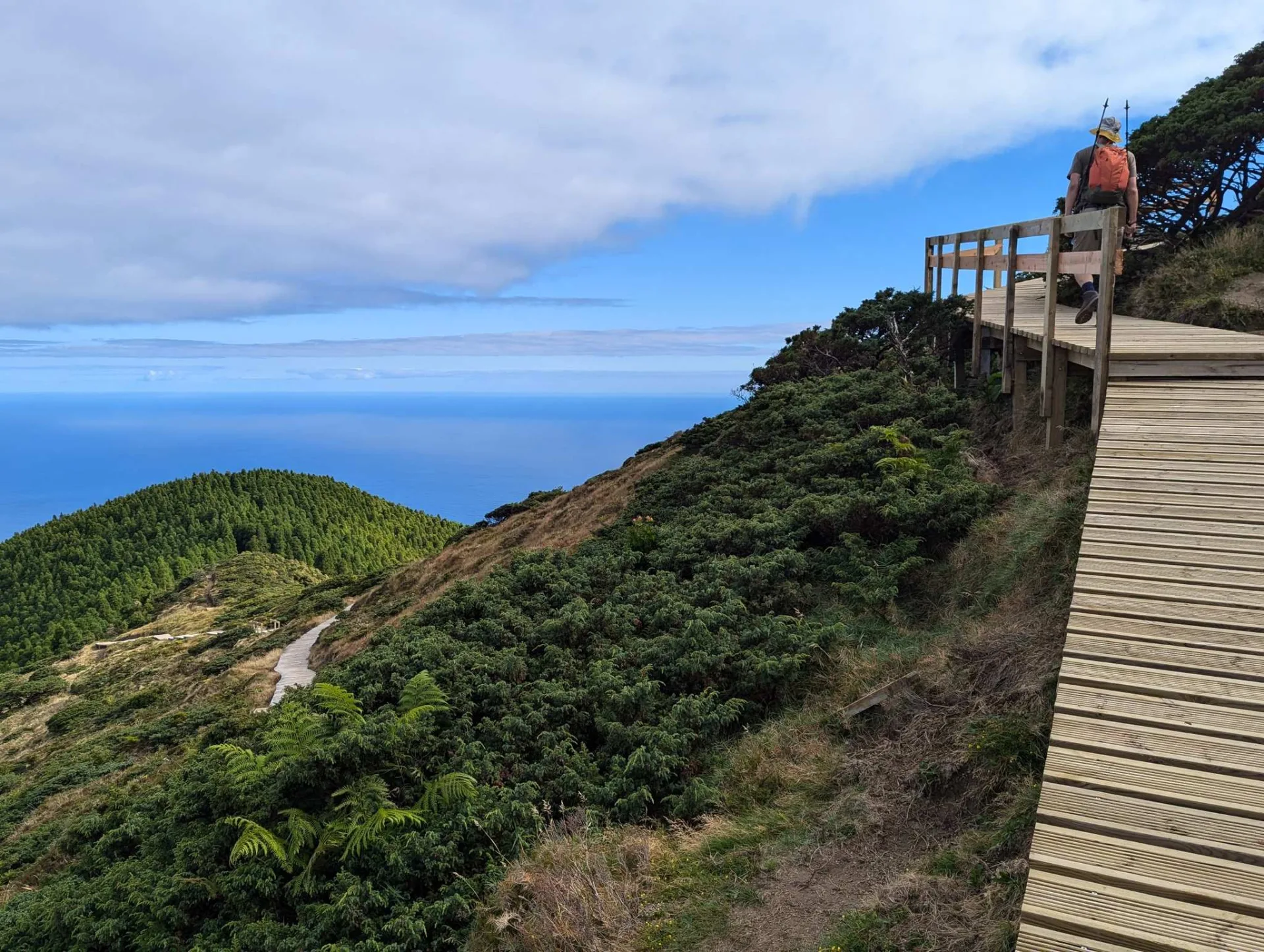 Wooden steps climbing to Pico da Vara