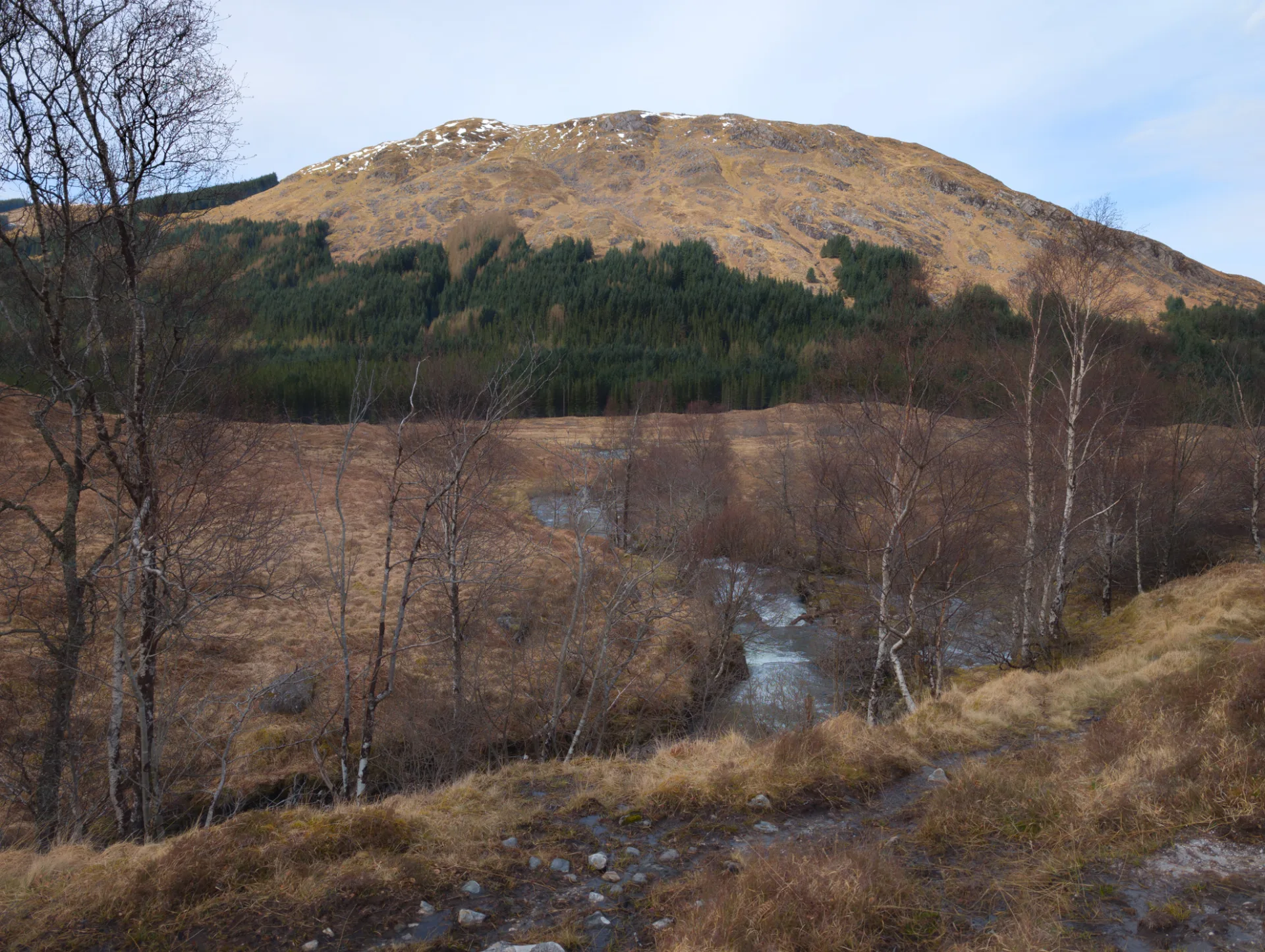 Mountain above the valley — already on the way down to A'Chuil