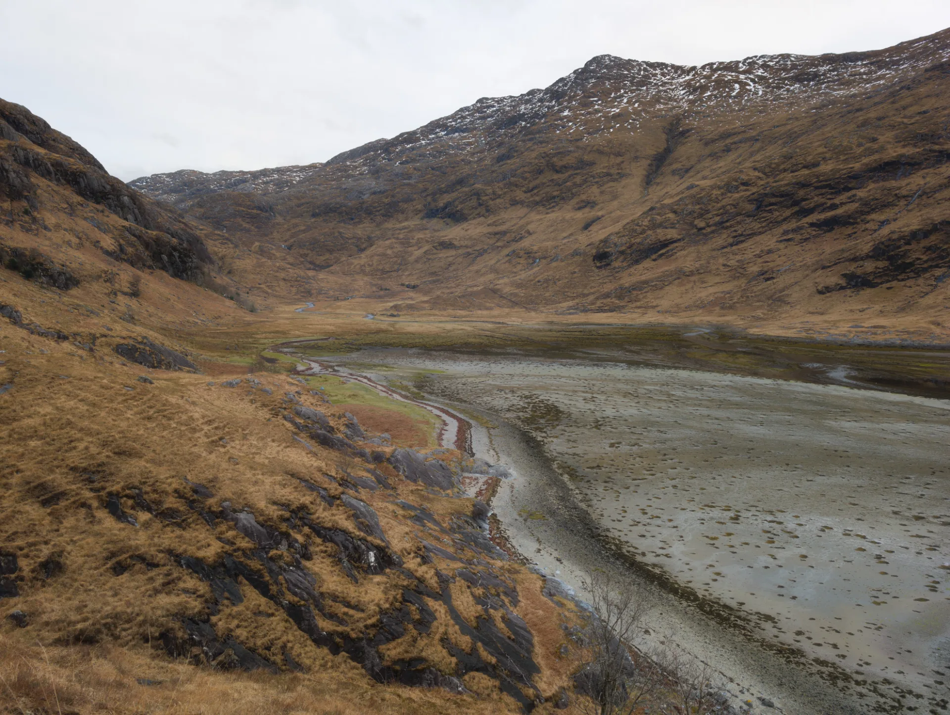 Tidal flats at Loch Nevis at low tide
