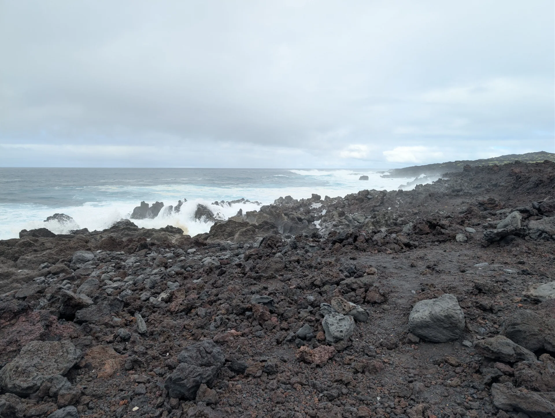 Setting off along the wild west coast at Charco Verde.