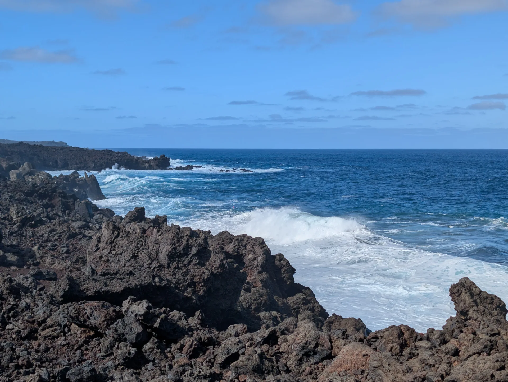 Black rock, white spray — the rugged west coast.