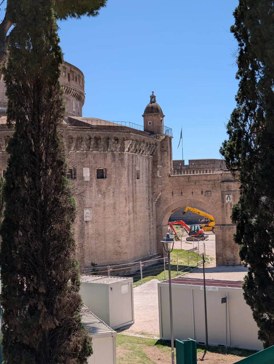 Castel Sant'Angelo framed by cypresses
