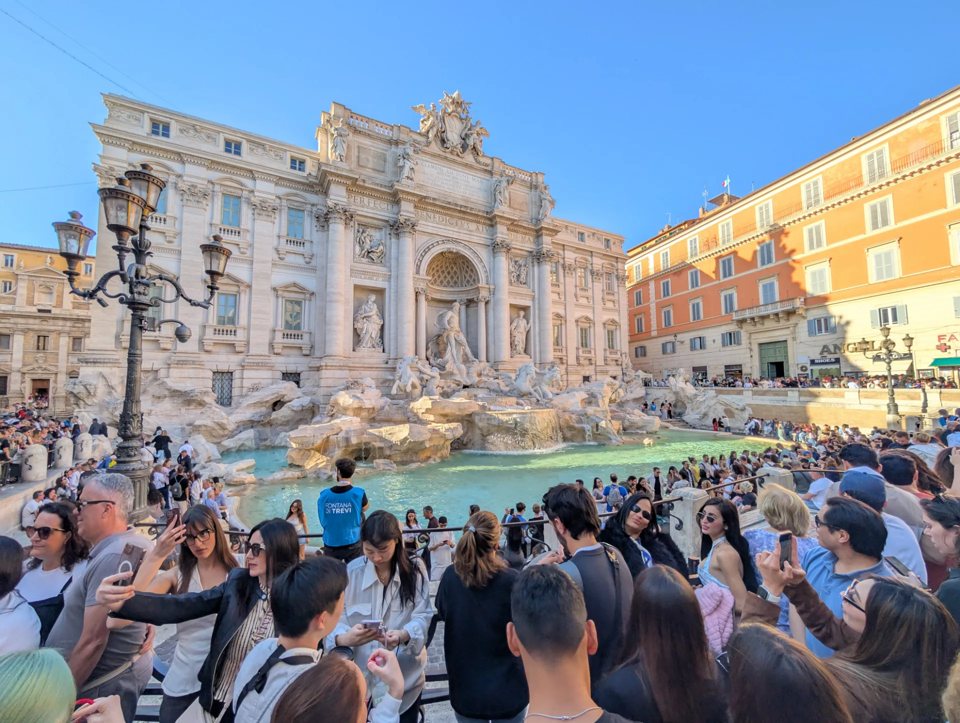 Trevi Fountain in the late afternoon — the honest truth: there's no avoiding the crowds