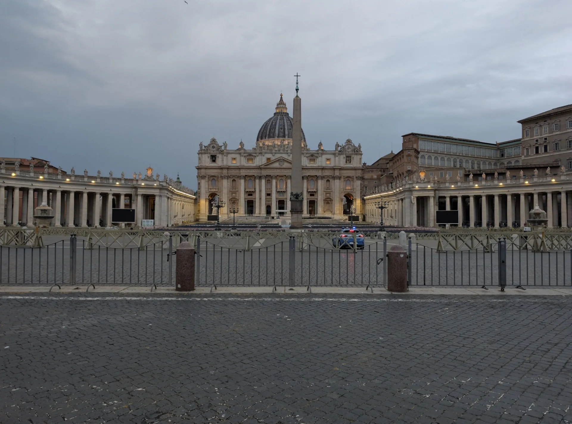 St. Peter's Square before sunrise — empty